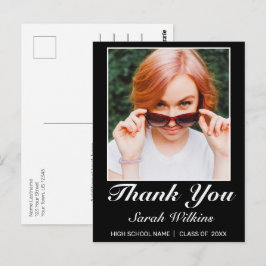 Moderne, minimalistische zwarte Afstuderen Foto-Be Briefkaart