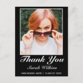 Moderne, minimalistische zwarte Afstuderen Foto-Be Briefkaart (Voorkant)