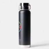 Moderne minimalistische zwarte bedrijf zakelijke L Waterfles (Achterkant)