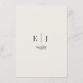 Moderne Minimalistische Zwarte & Beige Bruiloft Menu (Achterkant)