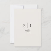 Moderne Minimalistische Zwarte & Beige Bruiloft Save The Date (Achterkant)