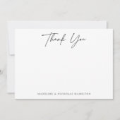 Moderne minimalistische zwarte botanische dank u notitiekaartje (Voorkant)