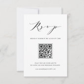 Moderne, minimalistische zwarte-brouwerij-QR-code RSVP Kaartje (Voorkant)