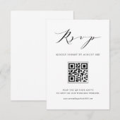 Moderne, minimalistische zwarte-brouwerij-QR-code RSVP Kaartje (Voorkant / Achterkant)