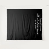 Moderne Minimalistische Zwarte Bruidsdouche Foto Wandkleed (Voorkant (horizontaal))