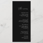 Moderne minimalistische zwarte bruiloft menu (Voorkant)