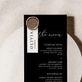 Moderne minimalistische zwarte bruiloft menu
