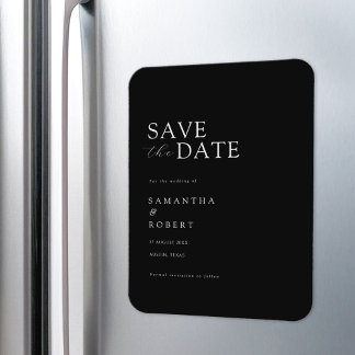 Moderne minimalistische zwarte bruiloft Save the D Magneet