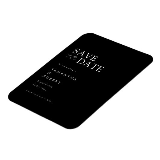 Moderne minimalistische zwarte bruiloft Save the D Magneet (Linkerzijde)