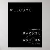 Moderne minimalistische zwarte bruiloft — Welkomst Poster (Voorkant)
