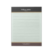 Moderne Minimalistische Zwarte Bruine Strepen Geli Notitieblok (Linkerzijde)