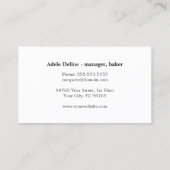 Moderne minimalistische zwarte cupcake roze Snoep Visitekaartje (Achterkant)