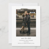 Moderne, minimalistische zwarte, eenvoudige foto-b save the date (Voorkant)