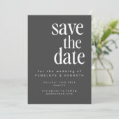 Moderne, minimalistische zwarte, eenvoudige foto-b save the date (Staand voorkant)
