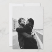 Moderne, minimalistische zwarte, eenvoudige foto-b save the date (Achterkant)