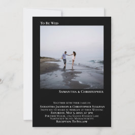 Moderne, minimalistische zwarte eenvoudige foto-br kaart