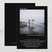 Moderne, minimalistische zwarte eenvoudige foto-br kaart (Voorkant / Achterkant)