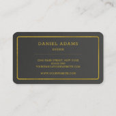 Moderne minimalistische zwarte en gouden snor Barb Visitekaartje (Achterkant)