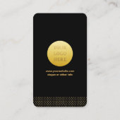 Moderne minimalistische zwarte en gouden stippen Q Visitekaartje (Achterkant)