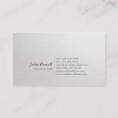 Moderne, minimalistische zwarte en goudrelige teks visitekaartje (Achterkant)