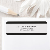 Moderne minimalistische zwarte en grijze Adresetik Etiket (Insitu)