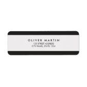 Moderne minimalistische zwarte en grijze Adresetik Etiket (Voorkant)