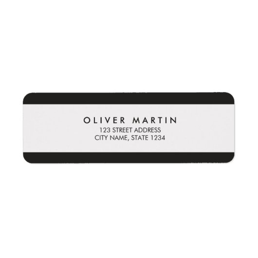 Moderne minimalistische zwarte en grijze Adresetik Etiket (Voorkant)