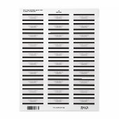 Moderne minimalistische zwarte en grijze Adresetik Etiket (Full Sheet)