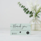 Moderne minimalistische zwarte en groene orde beda visitekaartje (Staand voorkant)