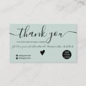 Moderne minimalistische zwarte en groene orde beda visitekaartje (Voorkant)