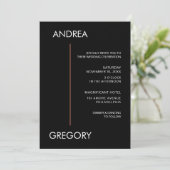 Moderne minimalistische zwarte en koraalband kaart (Staand voorkant)