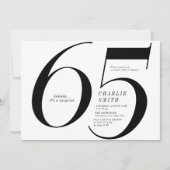 Moderne, minimalistische zwarte en witte 65e verja kaart (Voorkant)