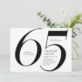 Moderne, minimalistische zwarte en witte 65e verja kaart (Staand voorkant)