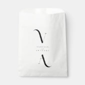 Moderne minimalistische zwarte en witte bruiloft bedankzakje (Voorkant)