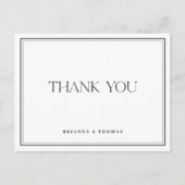 Moderne minimalistische zwarte en witte bruiloft D Briefkaart (Voorkant)