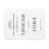 Moderne minimalistische zwarte en witte bruiloft I Magneet (Horizontaal)