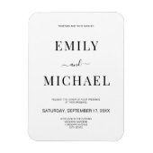 Moderne minimalistische zwarte en witte bruiloft I Magneet (Verticaal)