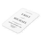 Moderne minimalistische zwarte en witte bruiloft I Magneet (Linkerzijde)