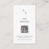 Moderne Minimalistische Zwarte en Witte Bruiloft Informatiekaartje (Voorkant)