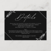 Moderne minimalistische zwarte en witte bruiloft informatiekaartje (Voorkant)