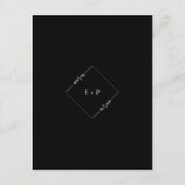 Moderne minimalistische zwarte en witte bruiloft informatiekaartje (Achterkant)