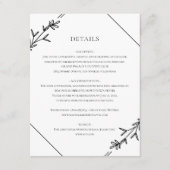 Moderne minimalistische zwarte en witte bruiloft informatiekaartje (Voorkant)