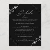 Moderne minimalistische zwarte en witte bruiloft informatiekaartje (Voorkant)