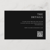 Moderne minimalistische zwarte en witte bruiloft informatiekaartje (Voorkant)