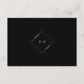 Moderne minimalistische zwarte en witte bruiloft informatiekaartje (Achterkant)