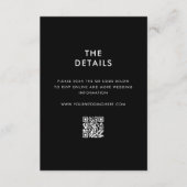 Moderne minimalistische zwarte en witte bruiloft informatiekaartje (Voorkant)