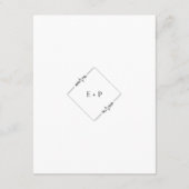 Moderne minimalistische zwarte en witte bruiloft informatiekaartje (Achterkant)