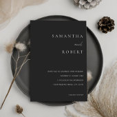 Moderne minimalistische zwarte en witte bruiloft kaart