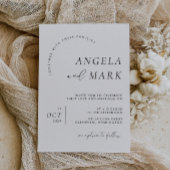 Moderne minimalistische zwarte en witte bruiloft kaart