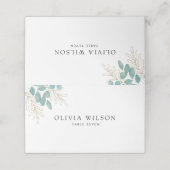 Moderne minimalistische zwarte en witte bruiloft plaatskaartje (Buitenkant ongevouwen)